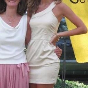 Worn once! TCEC Off-White Asymmetrical Mini Dress